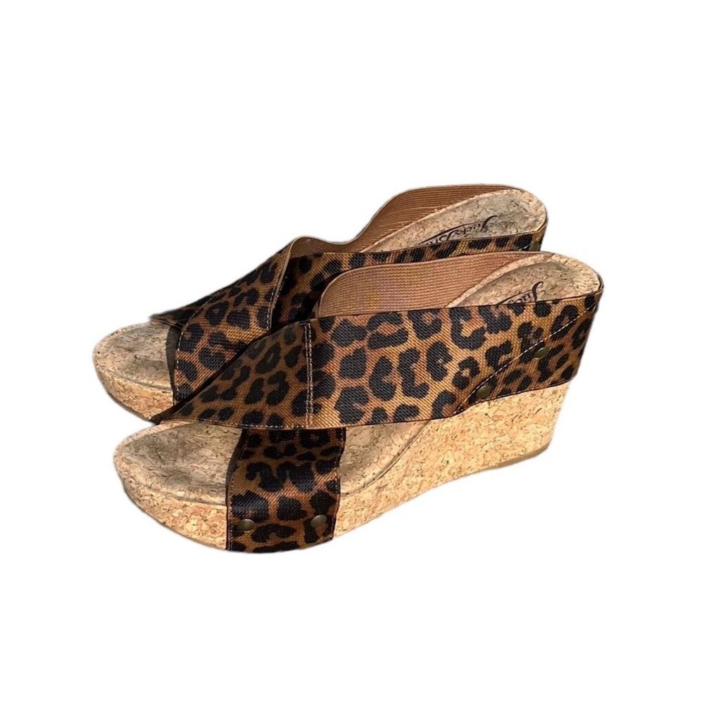 Lucky Brand Leopard Print Wedge Sandals